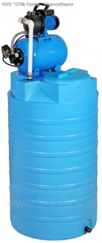 Бак для воды пластиковый ATV 500  (синий) с автоматической насосной станцией JP 700 PA-24L 